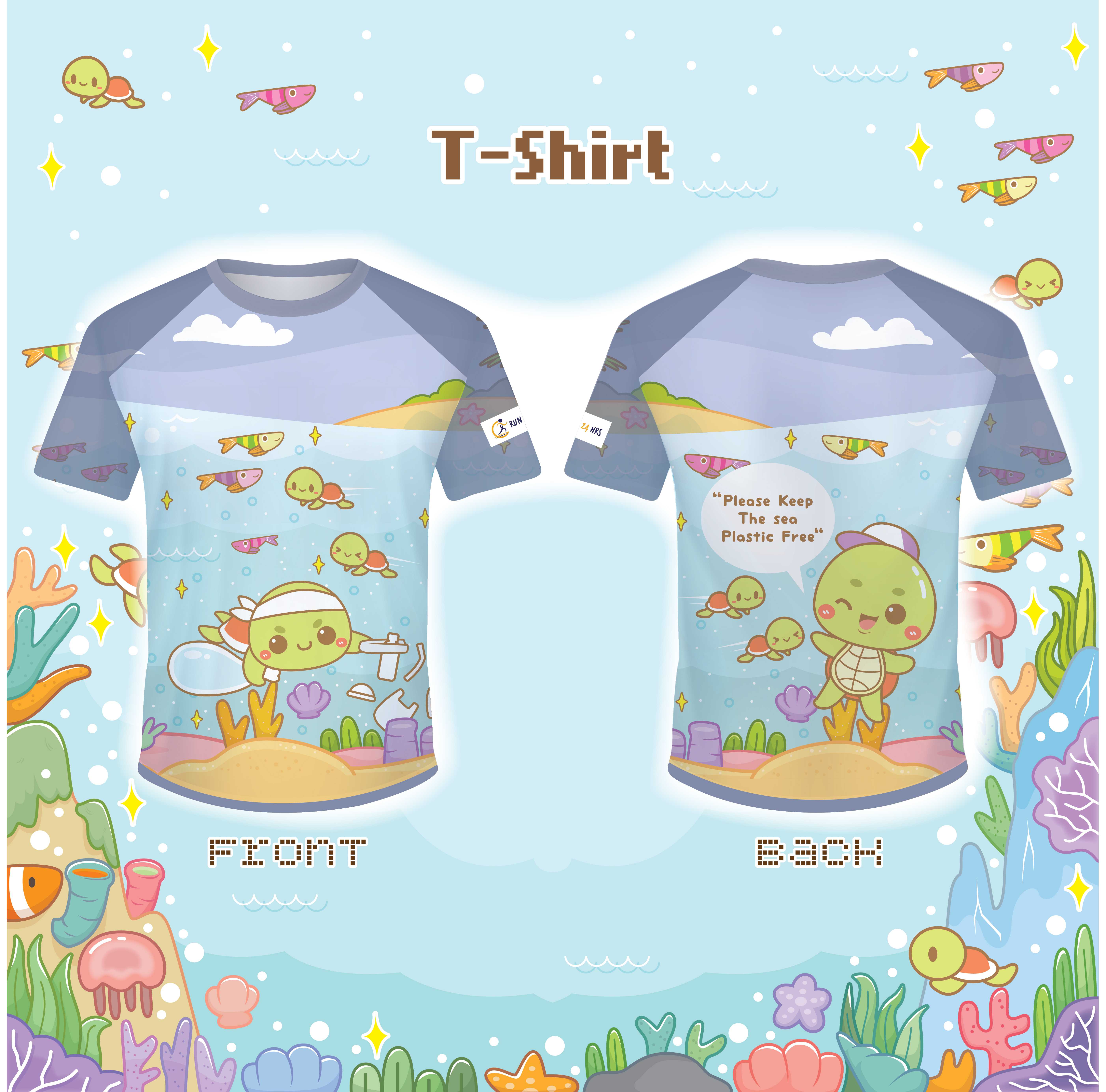 เสื้อวิ่ง - เสื้อแขนสั้น Save The Ocean – Keep The Sea Plastic Free!