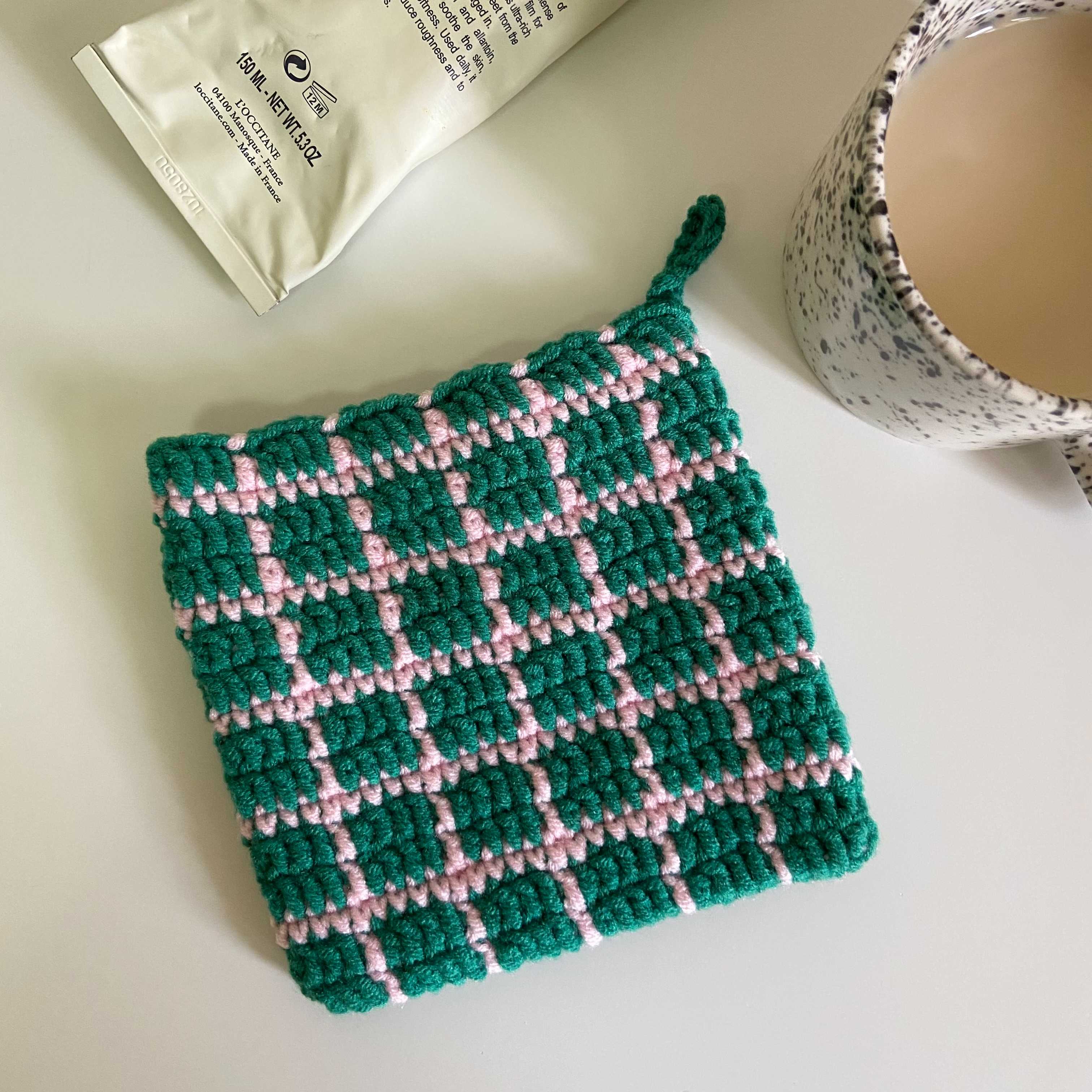 square addict coaster : green&pink