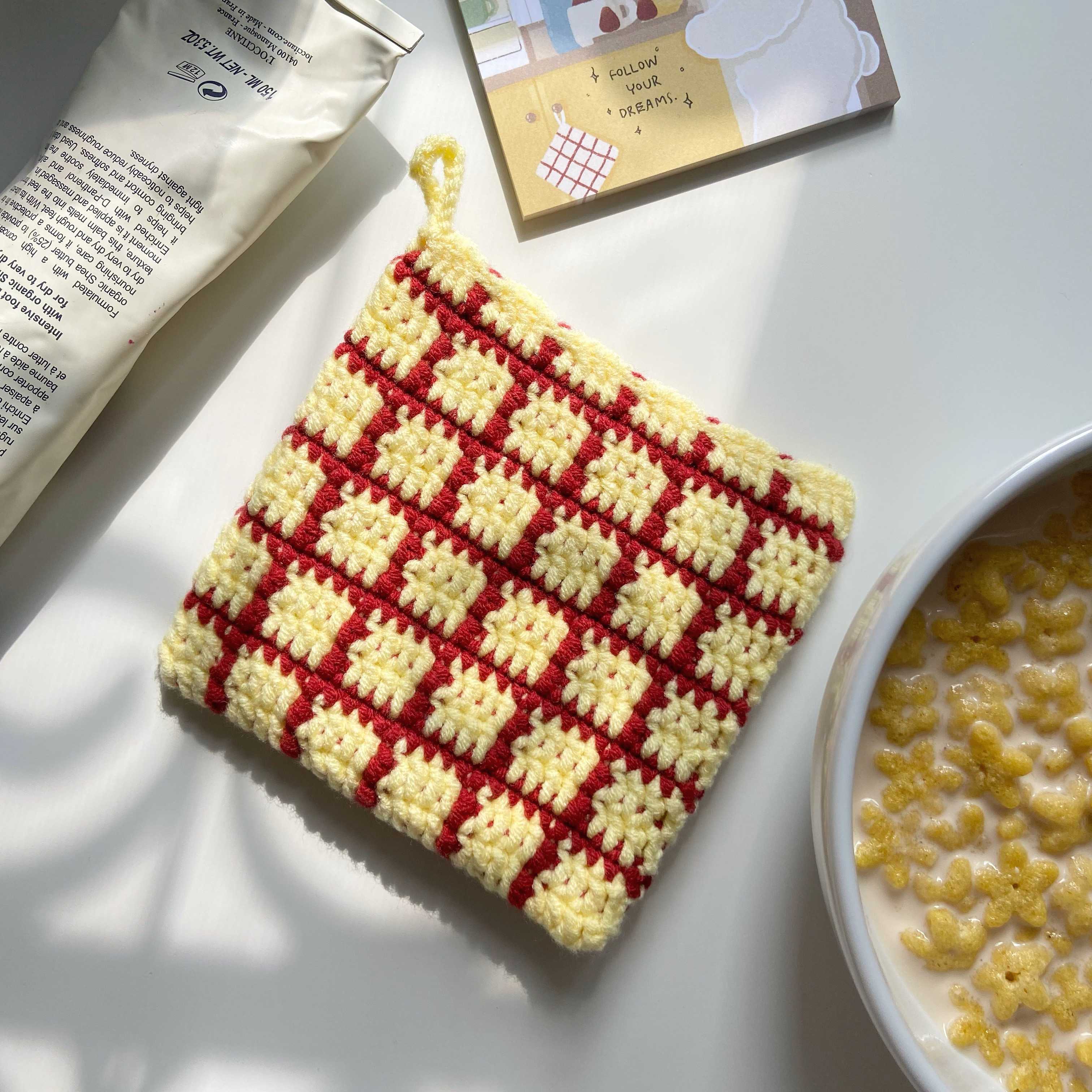 square addict coaster : yellow&red