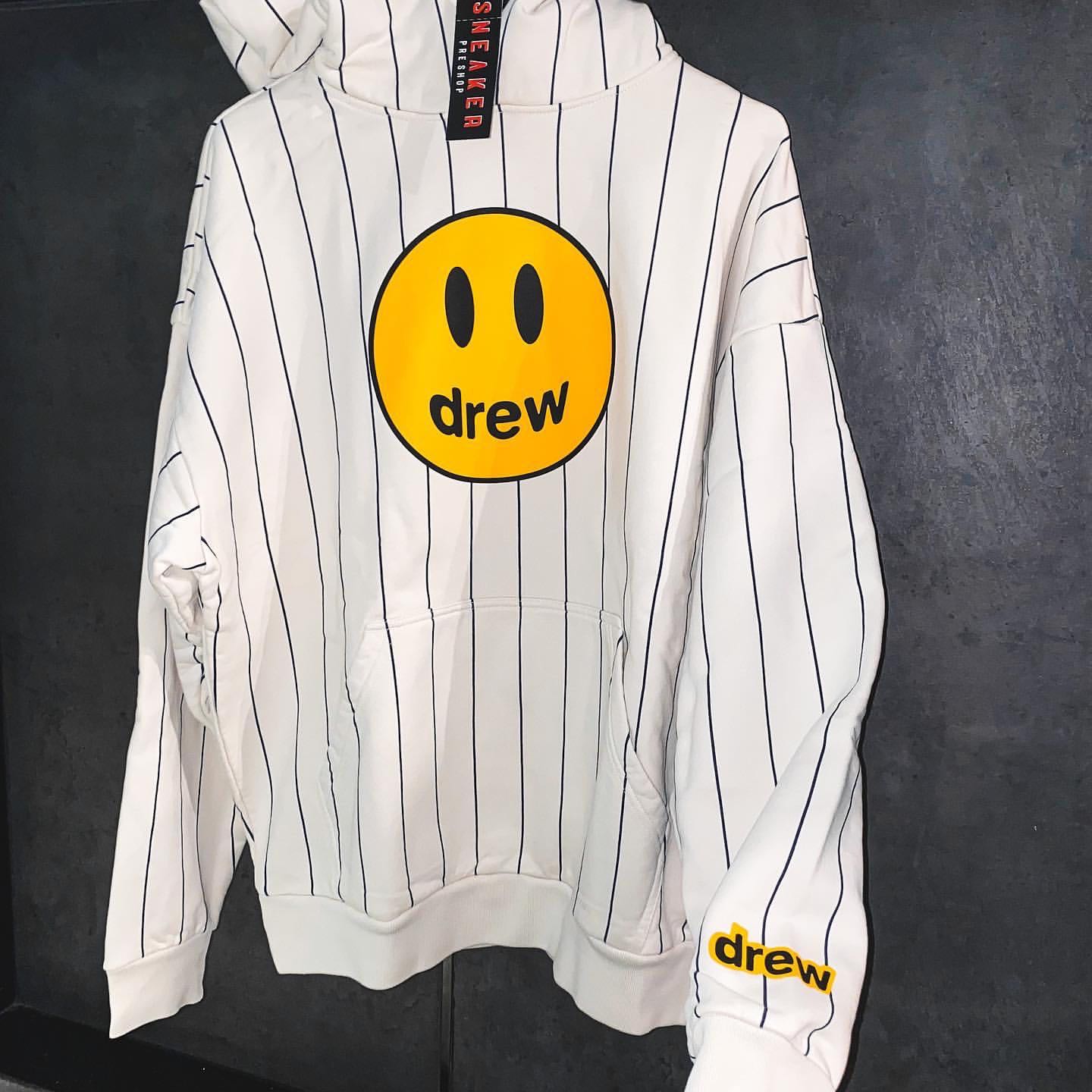 Drew House Mascot Hoodie Navy Pinstripe White