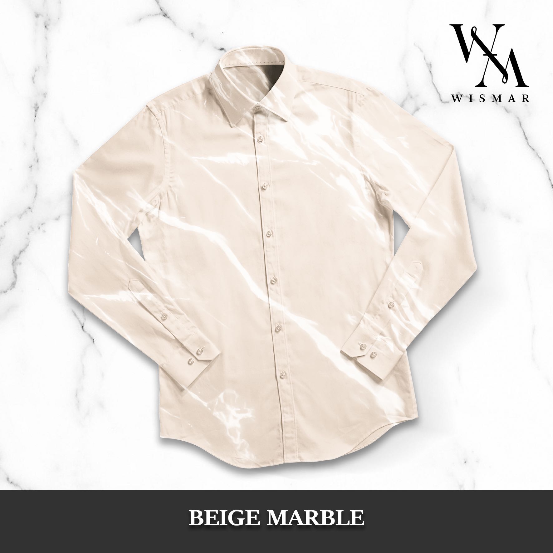 เสื้อเชิ้ตแขนยาวลายหินอ่อน(เบจ):Beige Marble Shirt (Long-sleeved)