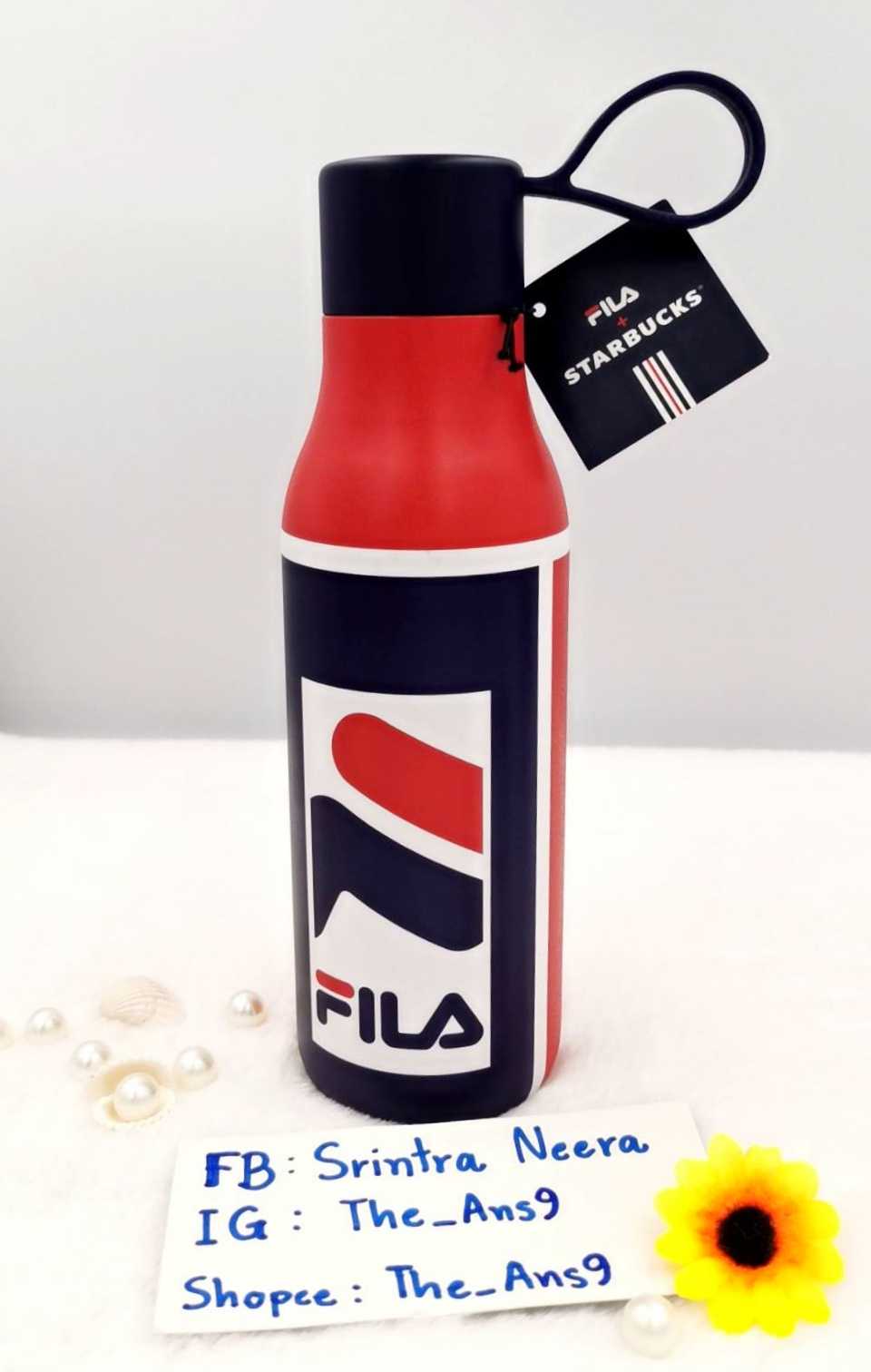 พร้อมส่ง แก้ว Starbucks FILA with Lanyard Water Bottle ของแท้💯 (591 ML)
