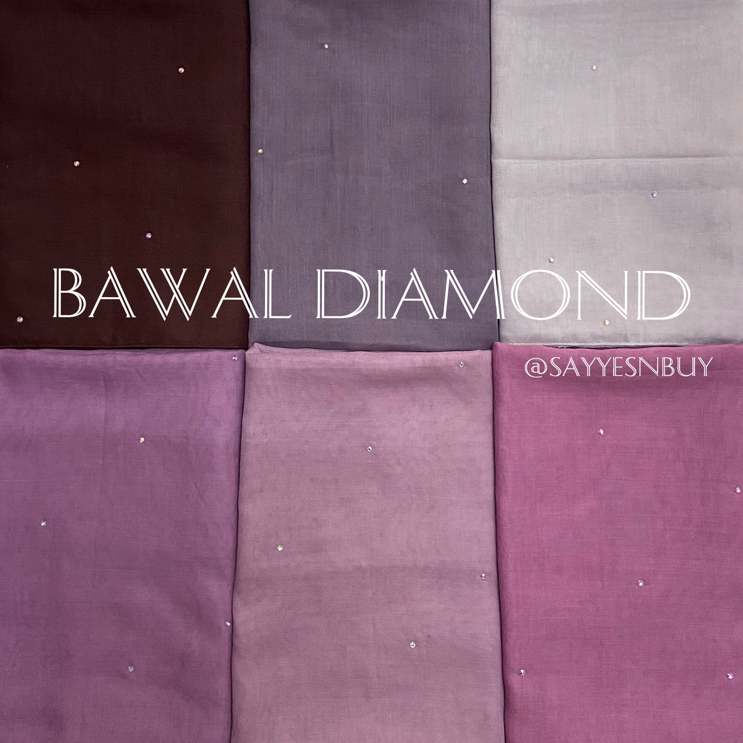 HIJAB BAWAL DIAMOND / ฮีญาบรุ่นผ้าบาวา มีเพรชวิ้งวับ #3