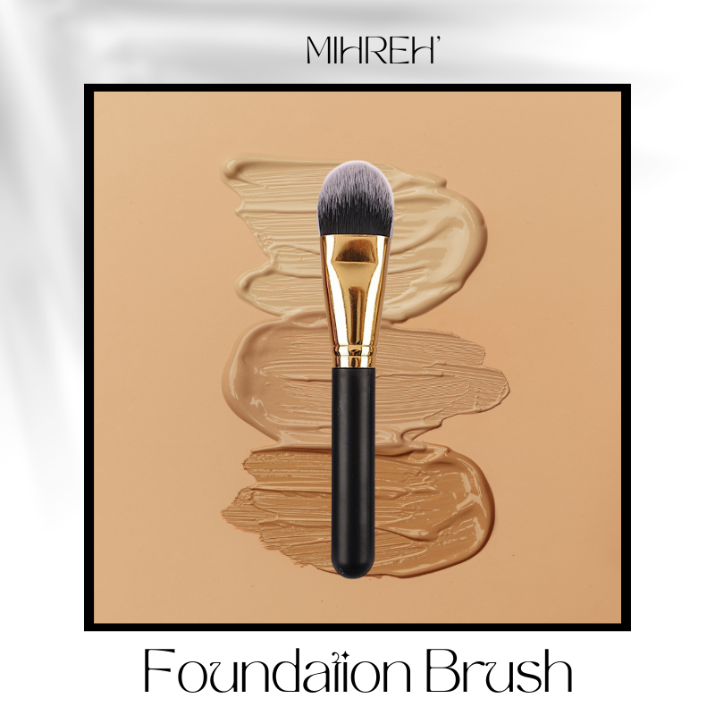 (พร้อมส่ง) แปรงลงรองพื้น ด้ามสีทอง Foundation Brush ได้ลุคงานผิว หัวแบนที่แนบสนิทไปกับผิว จับถนัดมือ