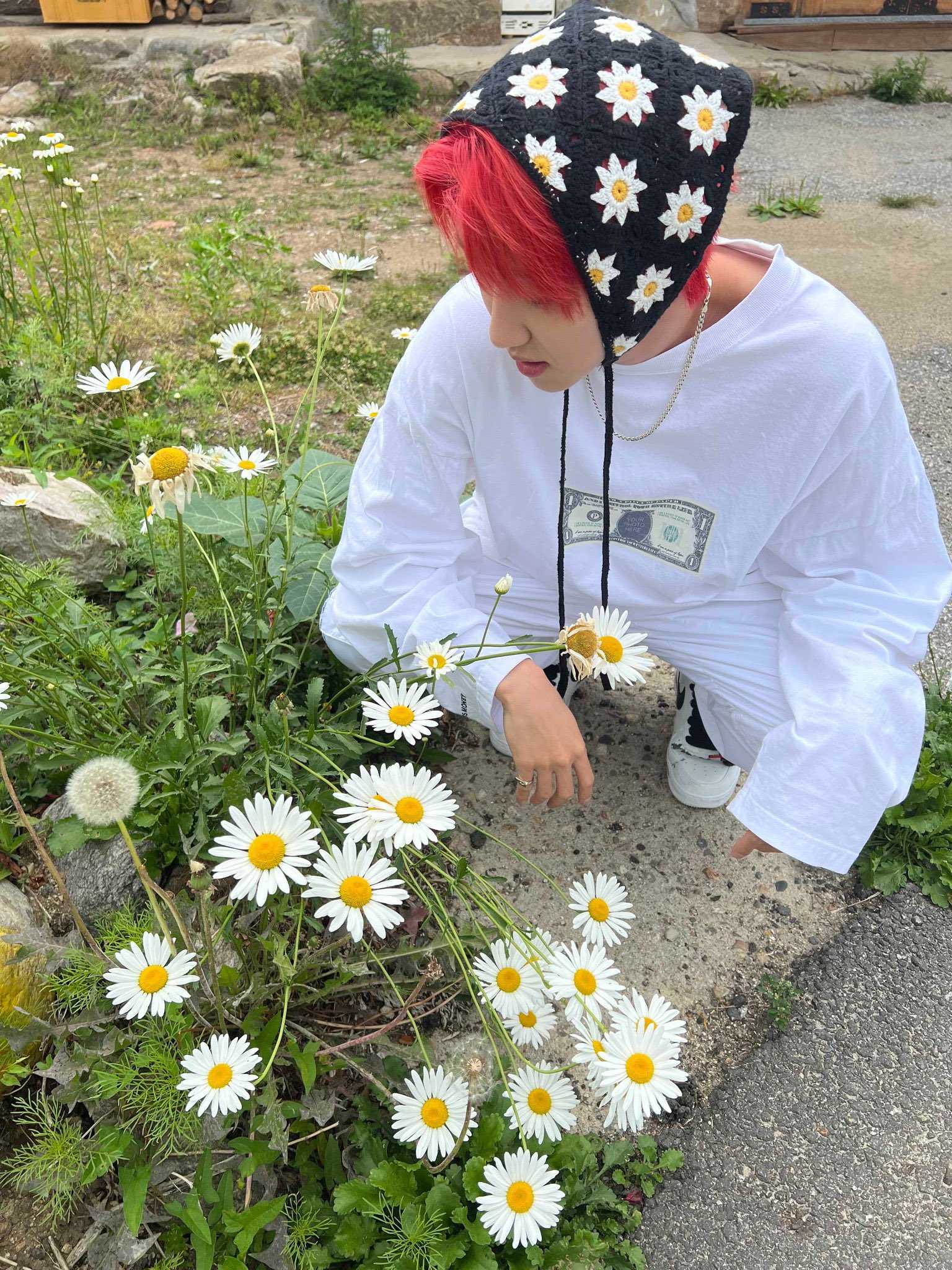 ผ้าคาดผม Flower Knit Lace Bandana Hair scarf แบบ #The8 #SV