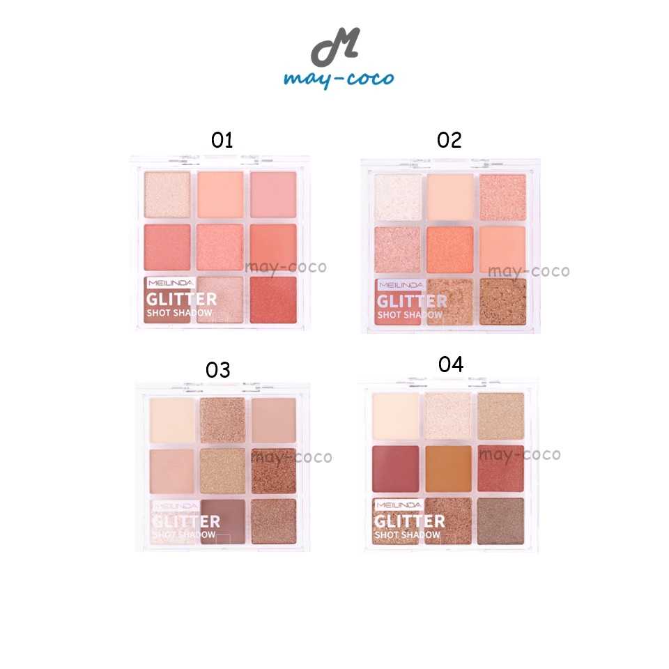 พาเลทท์ MEILINDA Glitter Shot Shadow Palette Eyeshadow Mei Linda อายแชโดว์ เมลินดา พาเลทตา กลิตเตอร์