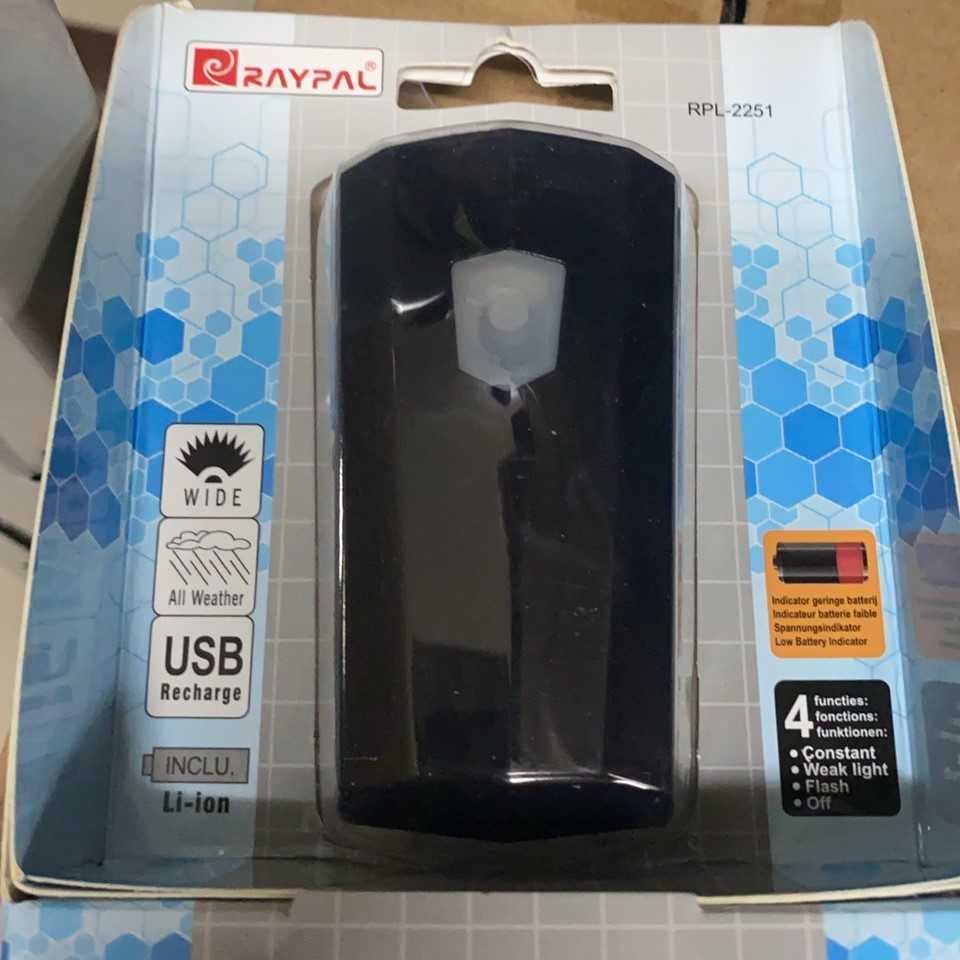 ไฟหน้าจักรยาน USB Raypal สีขาว