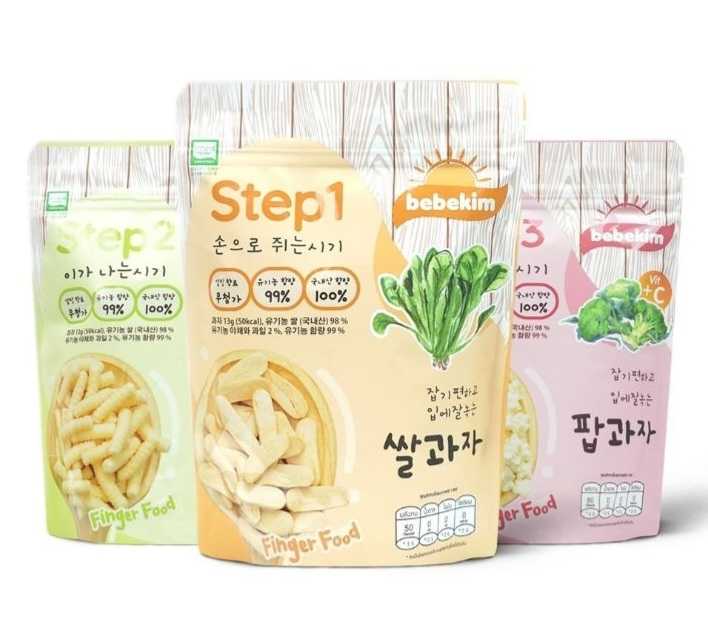 Bebekim ขนมเด็กข้าวออร์แกนิกแท้ Step 1,2,3 สำหรับน้อง 6 เดือนขึ้นไป