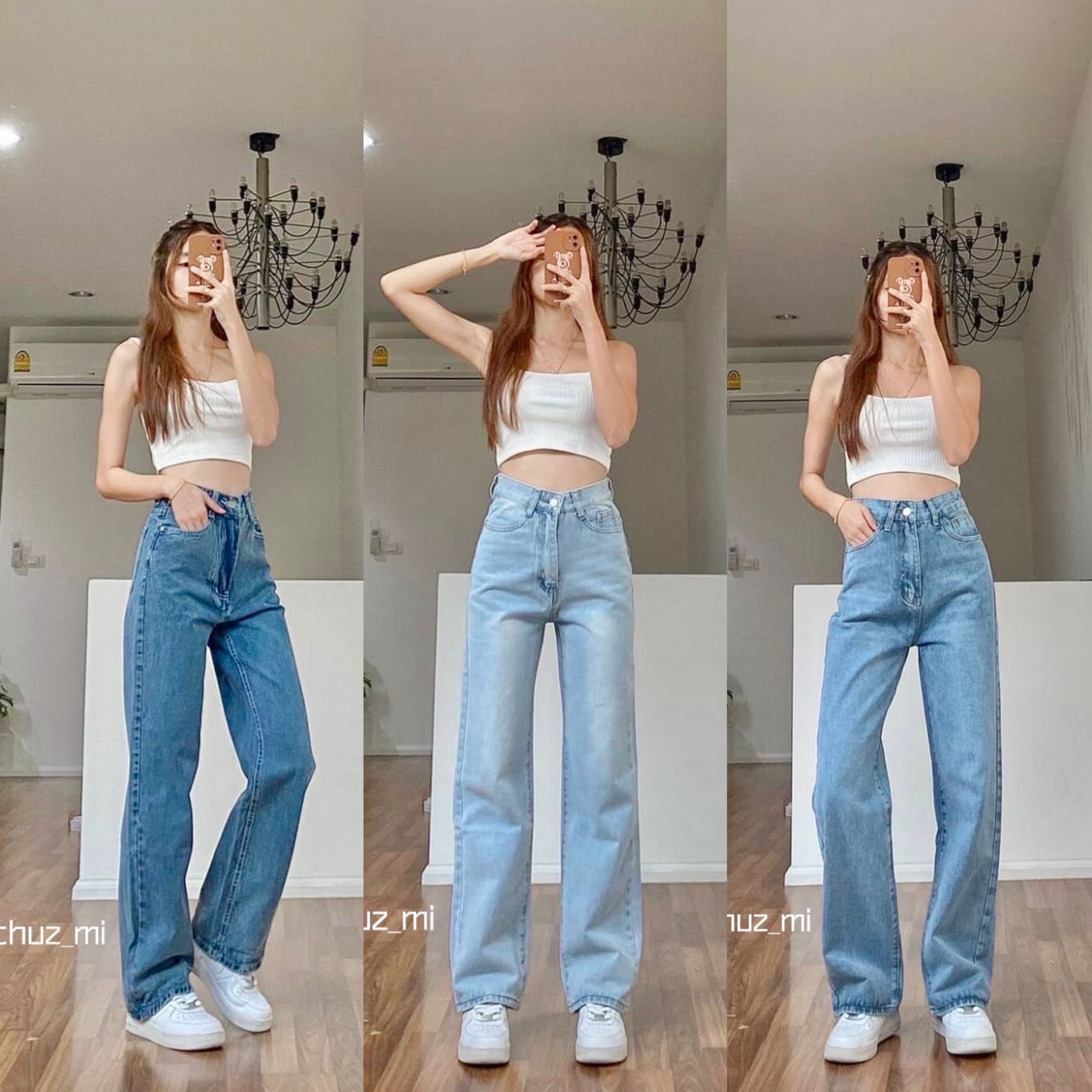 𝐍𝐞𝐰 𝐉𝐄𝐀𝐍𝐒 ✨  กางเกงยีนส์ขากระบอก ป้าย Volume jeans กางเกงยีนส์เอวสูงขากระบอก