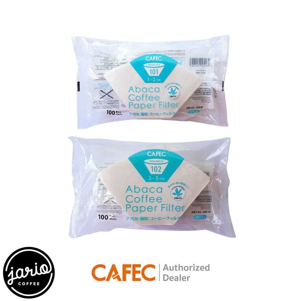 JARIO x CAFEC กระดาษกรองกาแฟ Abaca ทรงคางหมู 100 แผ่น CAFEC Abaca Coffee Paper Filter Trapezoid