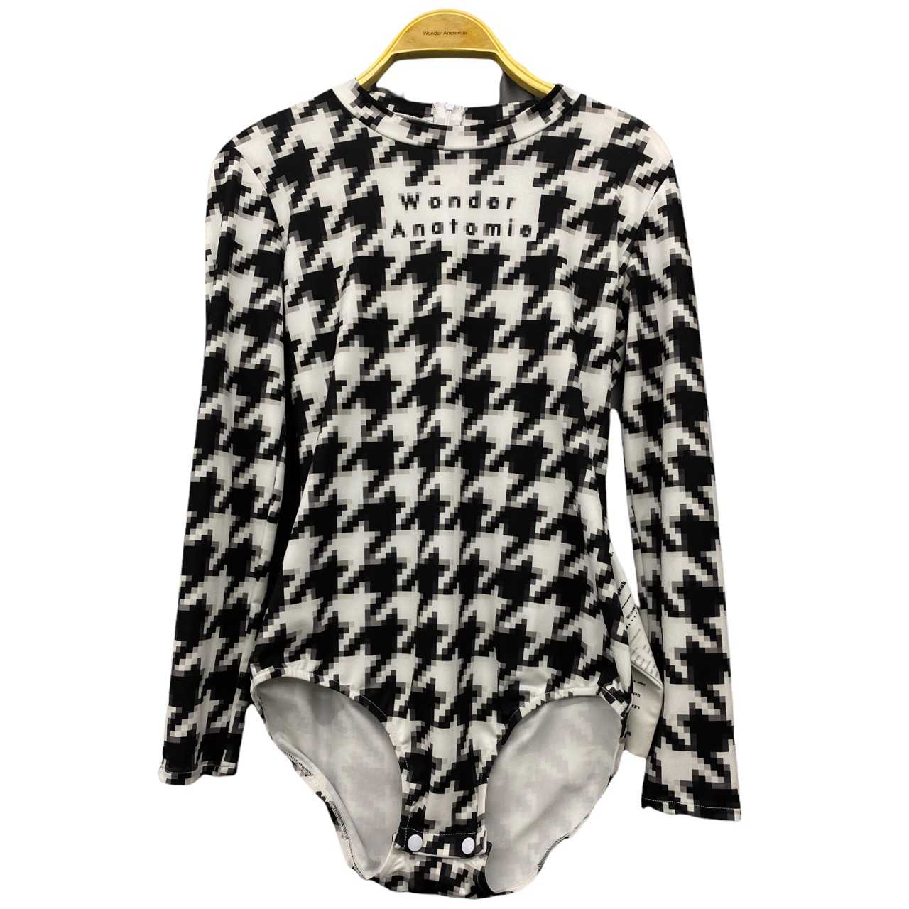WA B&W Houndstooth Pixel Jumpsuit