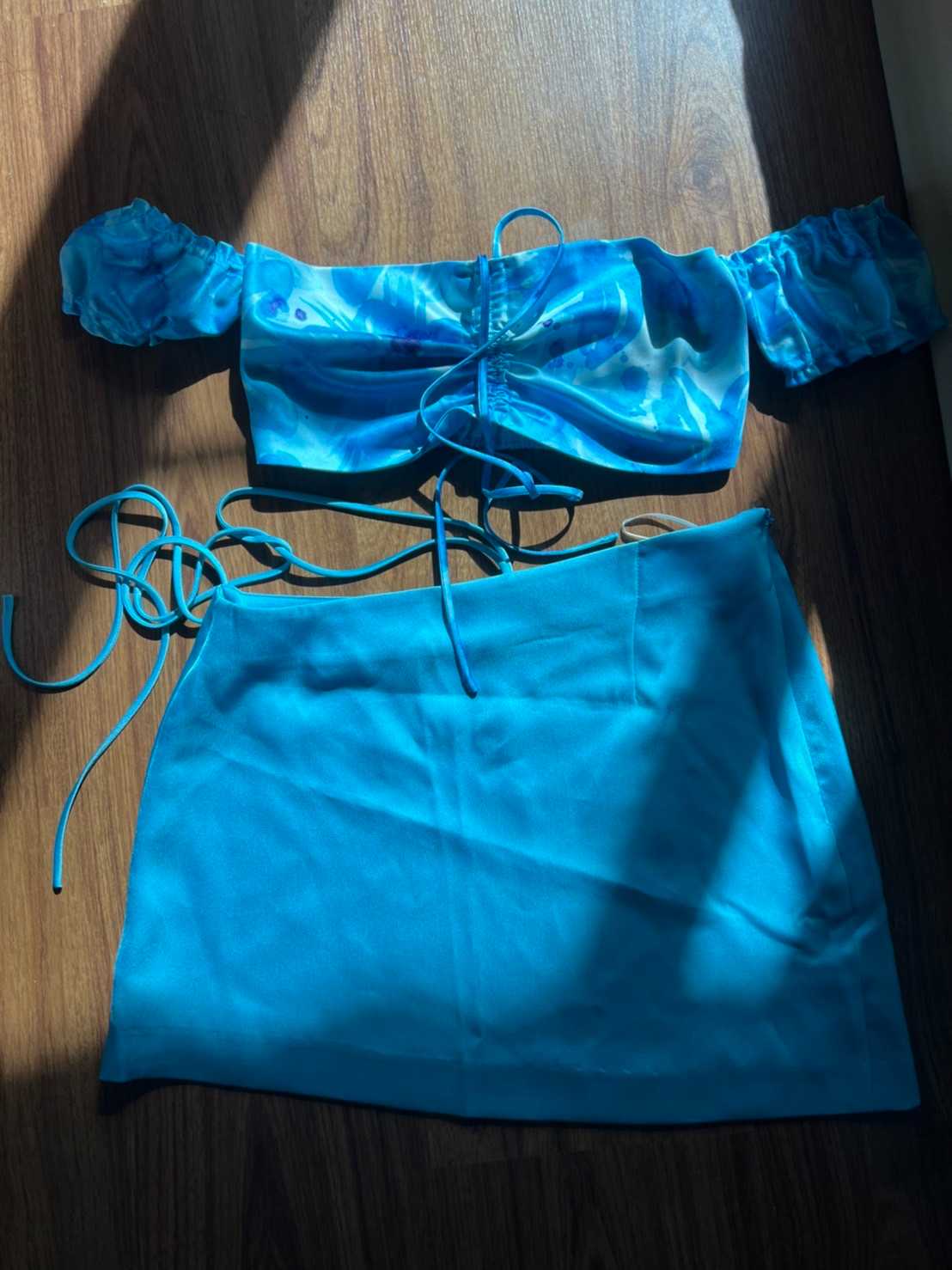 fabrique.co serena top & monica skirt in blossom blue