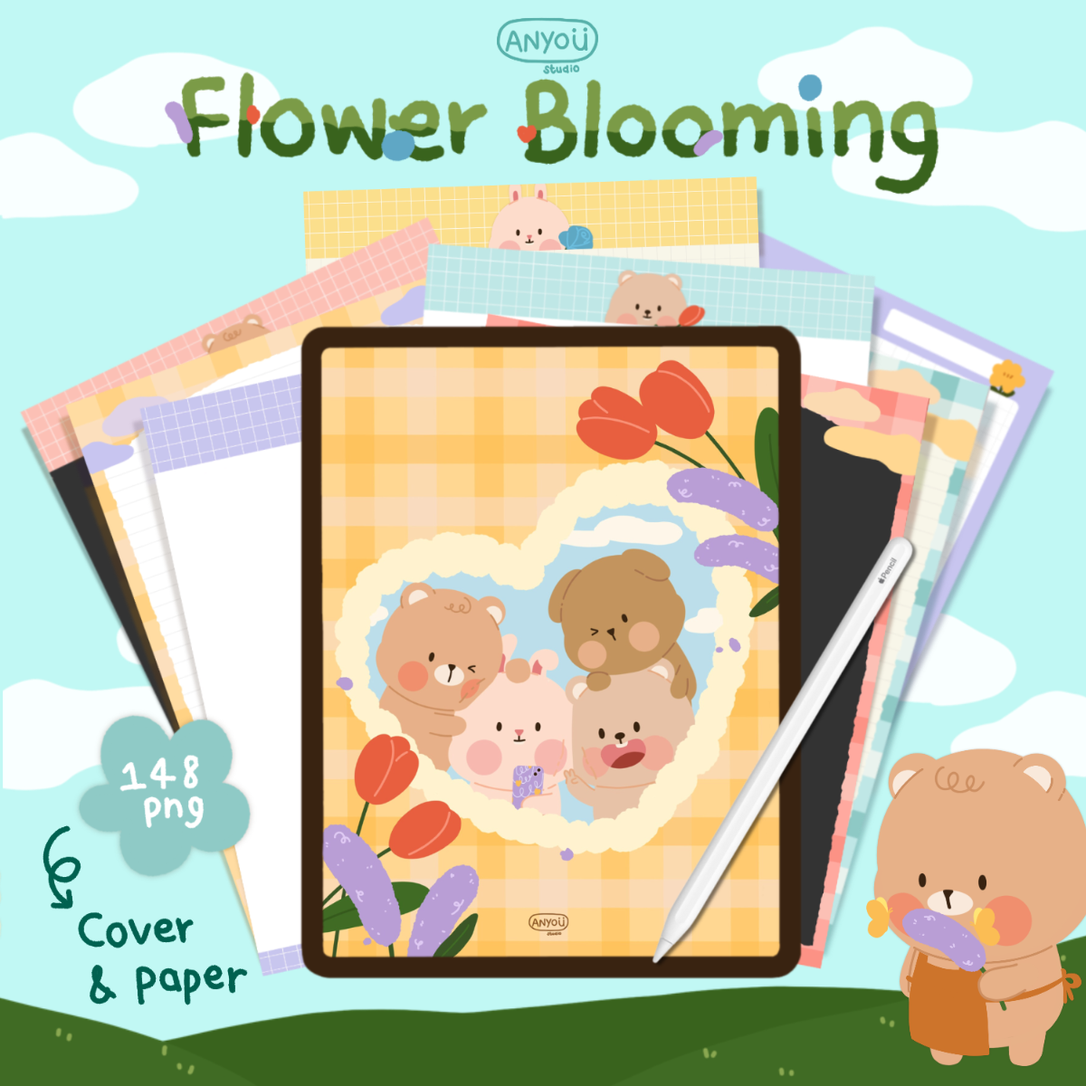 Digital product Collection 3 (cover & paper) : Flower Blooming 💐
