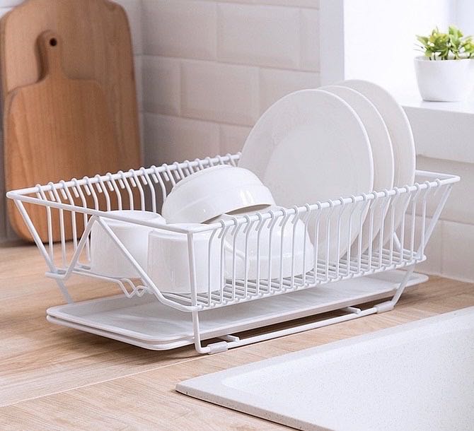 Tableware Drain Rack 💦🍽🥣💧ที่คว่ำจาน/แก้ว Minimal Style สีขาว  