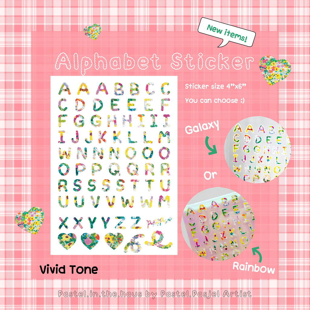 🖼️Sticker (A6) : Alphabet Vivid