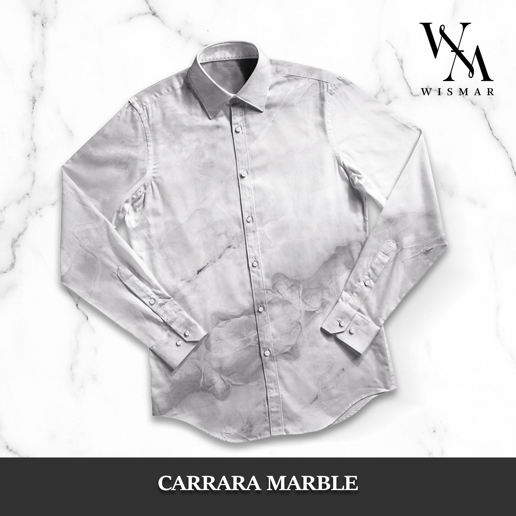 เสื้อเชิ้ตแขนยาวลายหินอ่อน(คาราร่า): Carrara Marble Shirt (Long-sleeved)