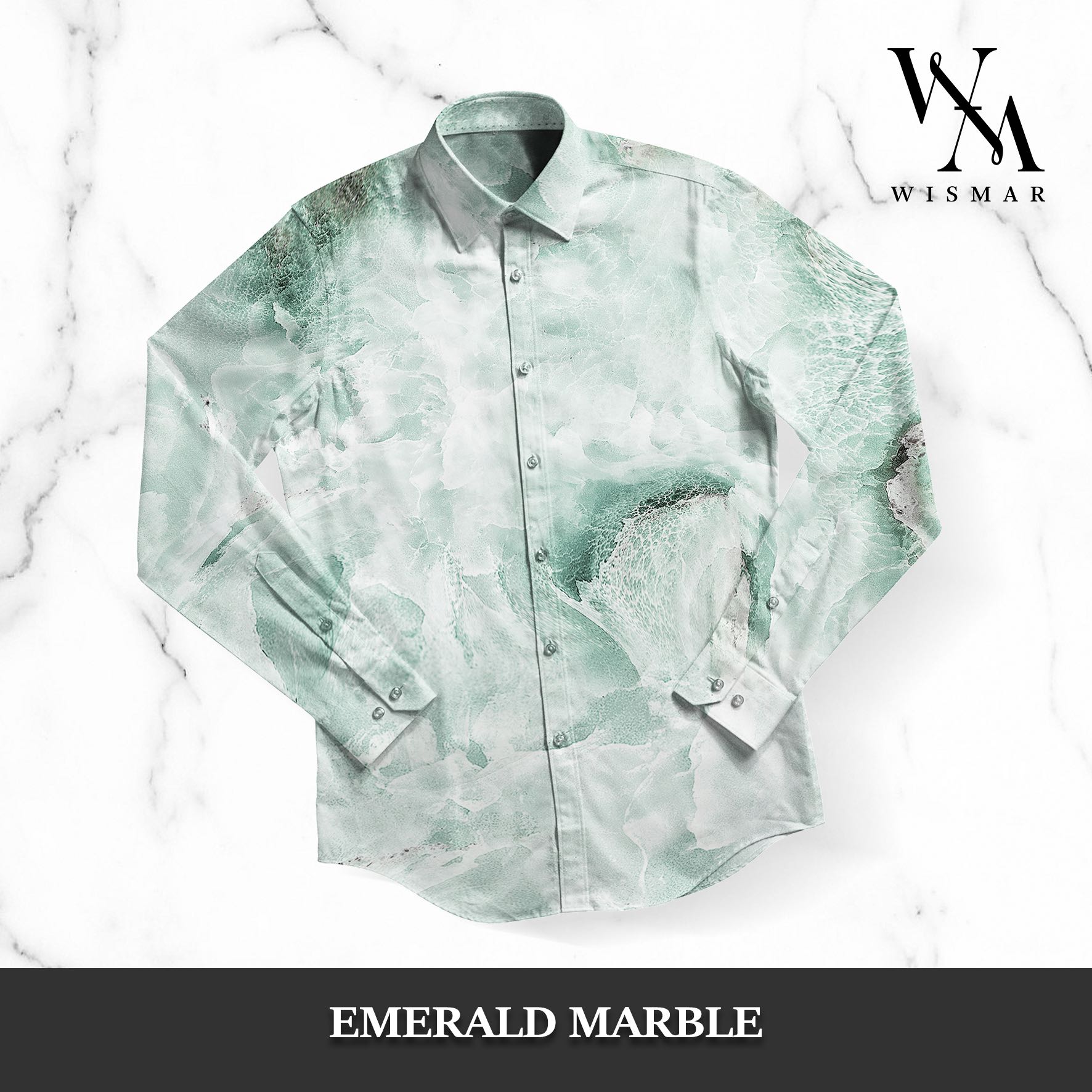 เสื้อเชิ้ตแขนยาวลายหินอ่อน(อีเมอรัลด์): Emerald Marble Shirt (Long-sleeved)
