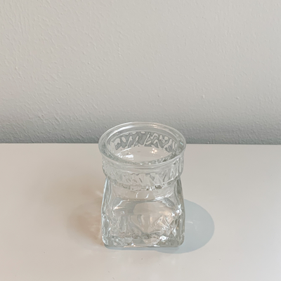 Small Vintage Glass Candle Holder