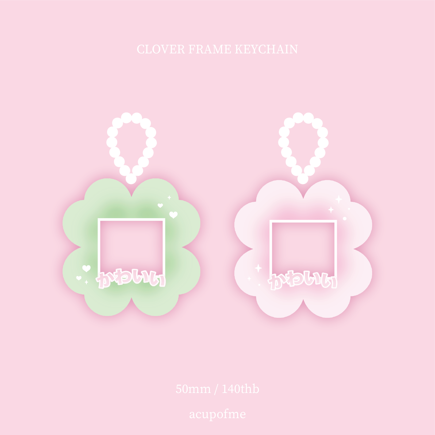 clover frame keychain