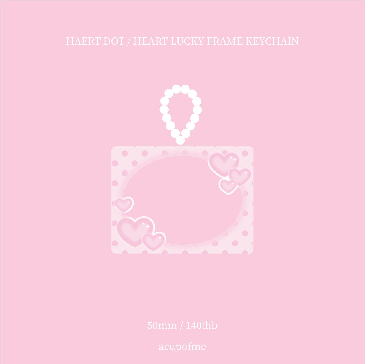 heart dot frame keychain