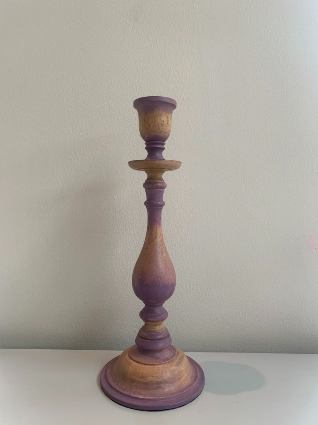 Yellow On Purple Assorted Wood Candle Holder