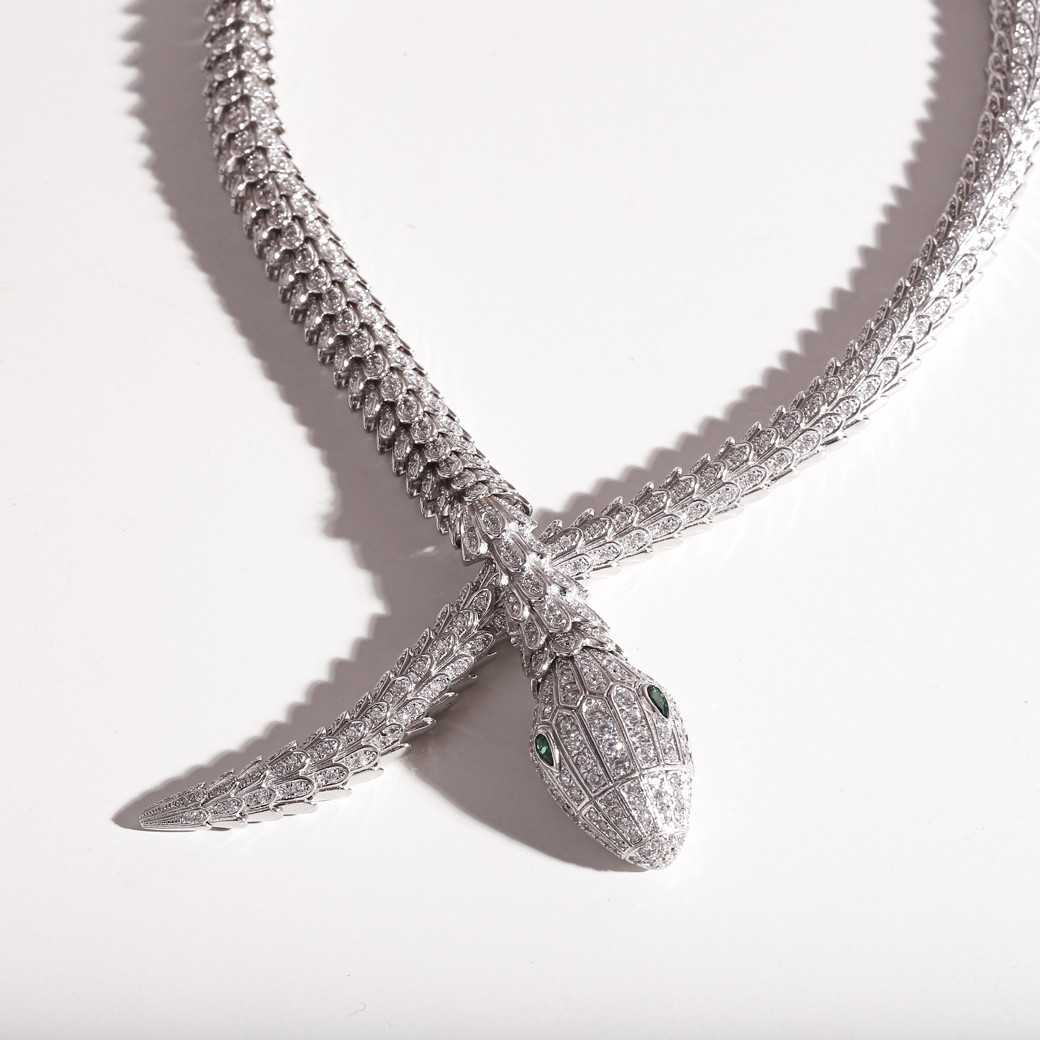 Pave Snake Necklace
