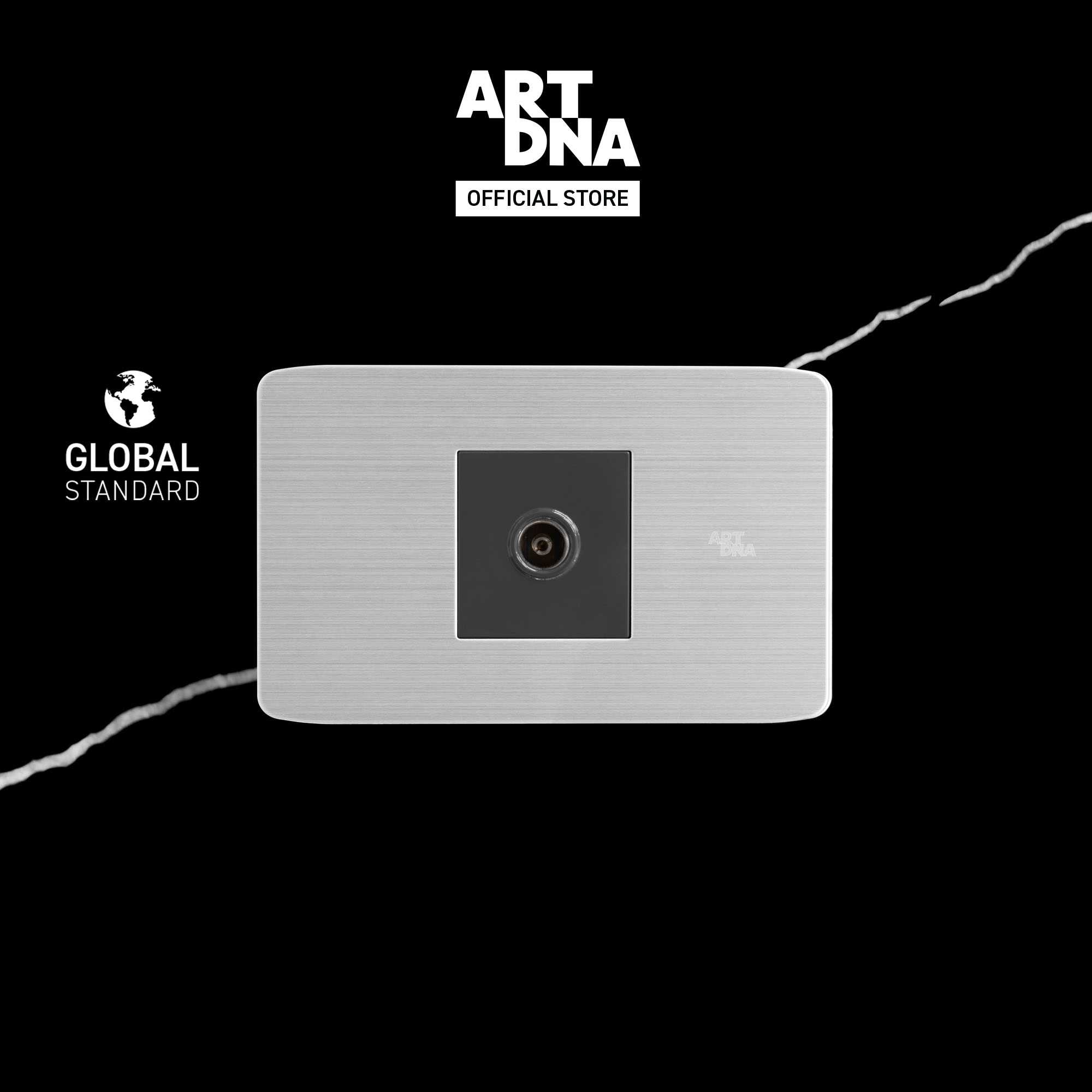 ART DNA  รุ่น A89 TV Socket Size M สีสแตนเลส+สีเทา สวิตซ์ไฟโมเดิร์น สวิตซ์ไฟสวยๆ