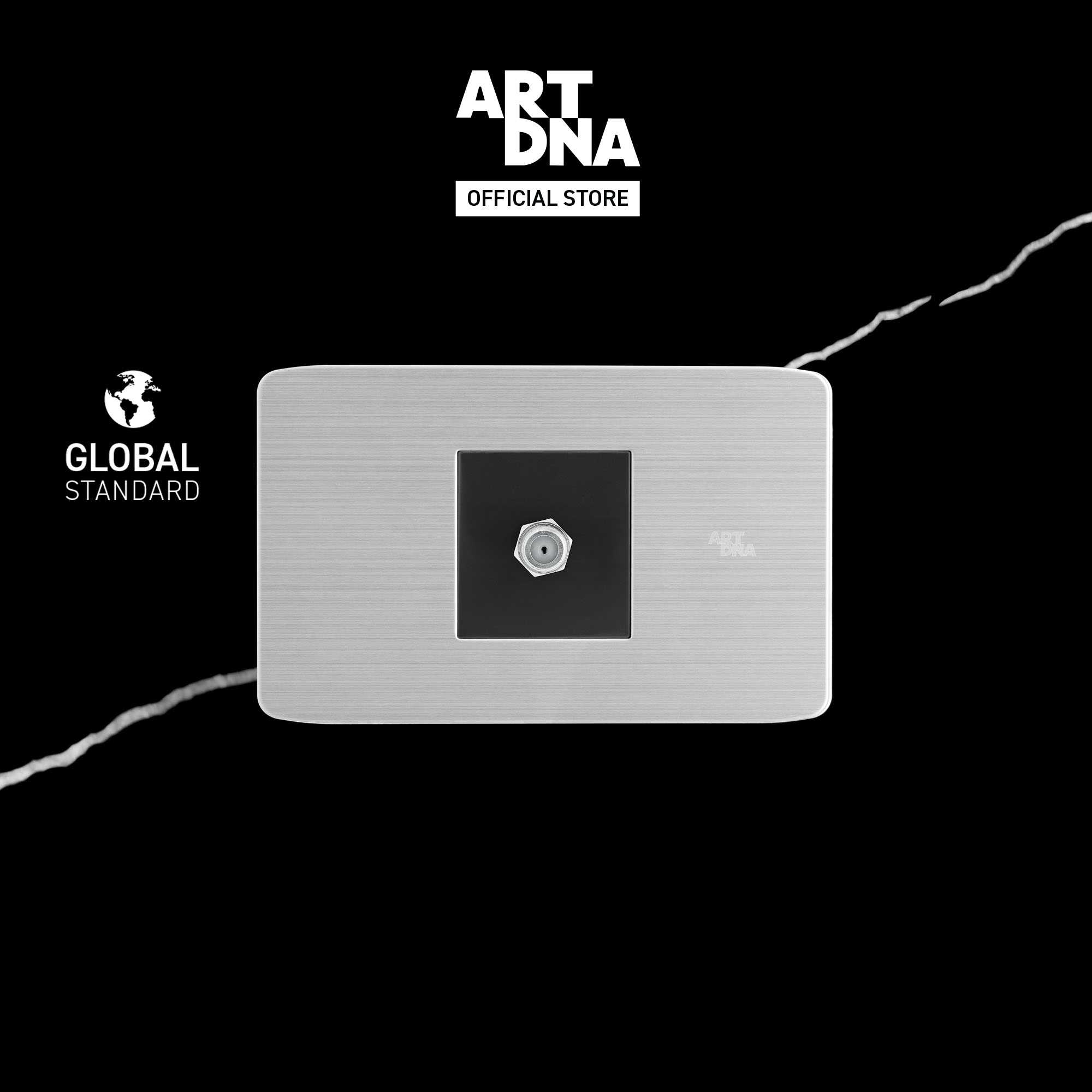 ART DNA รุ่น A89 Satellite Socket Size M สีสแตนเลส + สีเทา ขนาด 2x4 design switch สวิตซ์ไฟโมเดิร์น