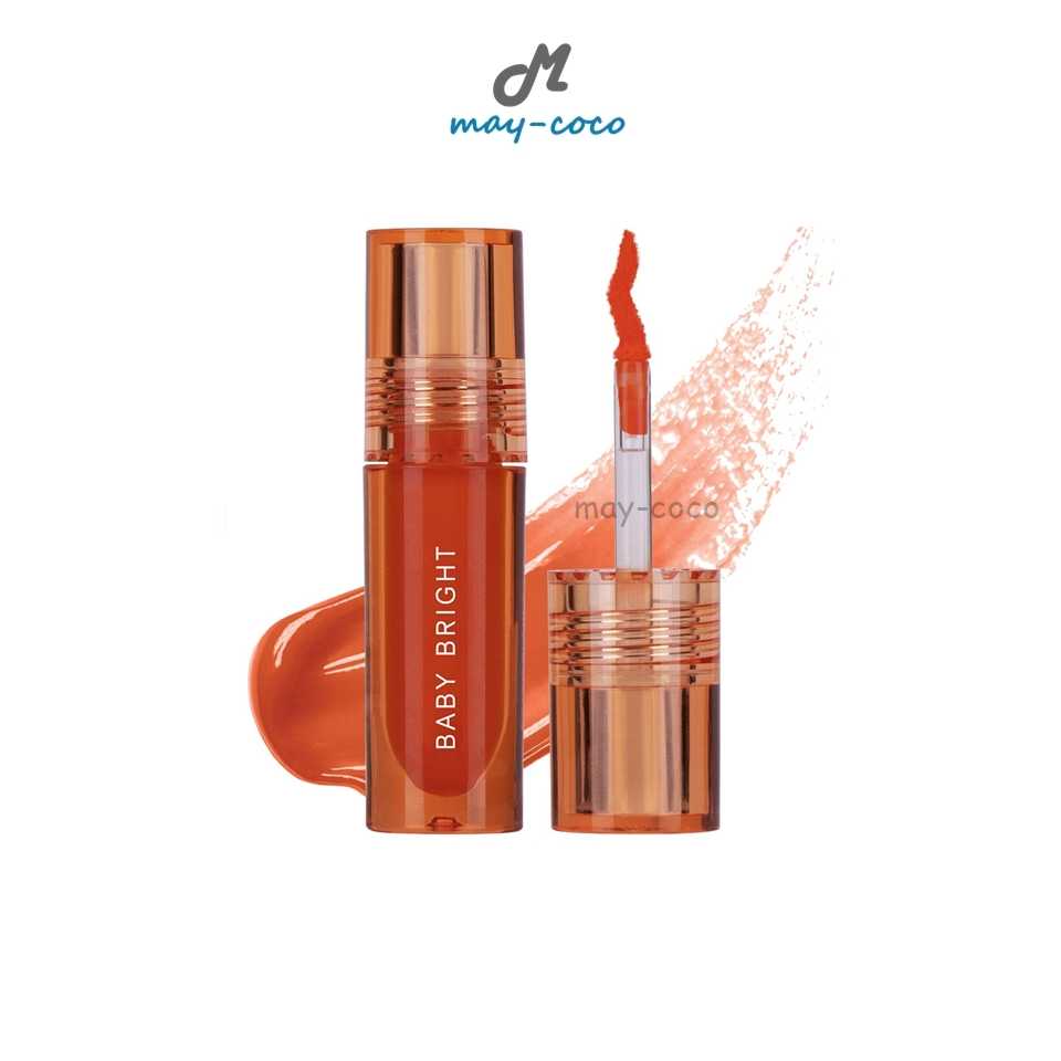 ลิป Baby Bright Lip&Cheek Peach Glow Tint ลิปเบบี้ ไบรท์ ลิปทิ้นท์ ลิปออยล์ ลิปพีช ทินท์พีช ฉ่ำวาว