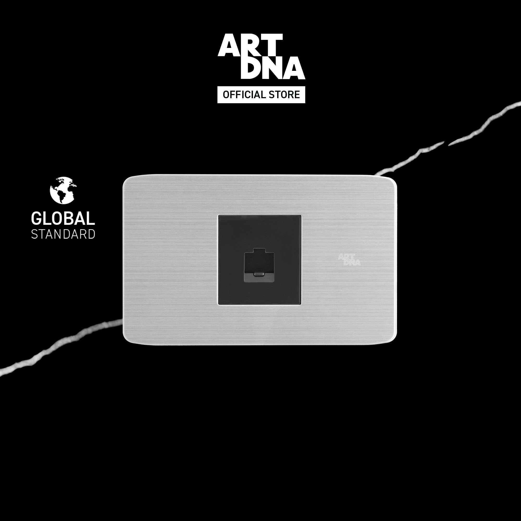 ART DNA รุ่น A89 Computer Socket (LAN) CAT6 Size M สีสเเตนเลส + สีเทา design switch สวิตซ์ไฟโมเดิร์น