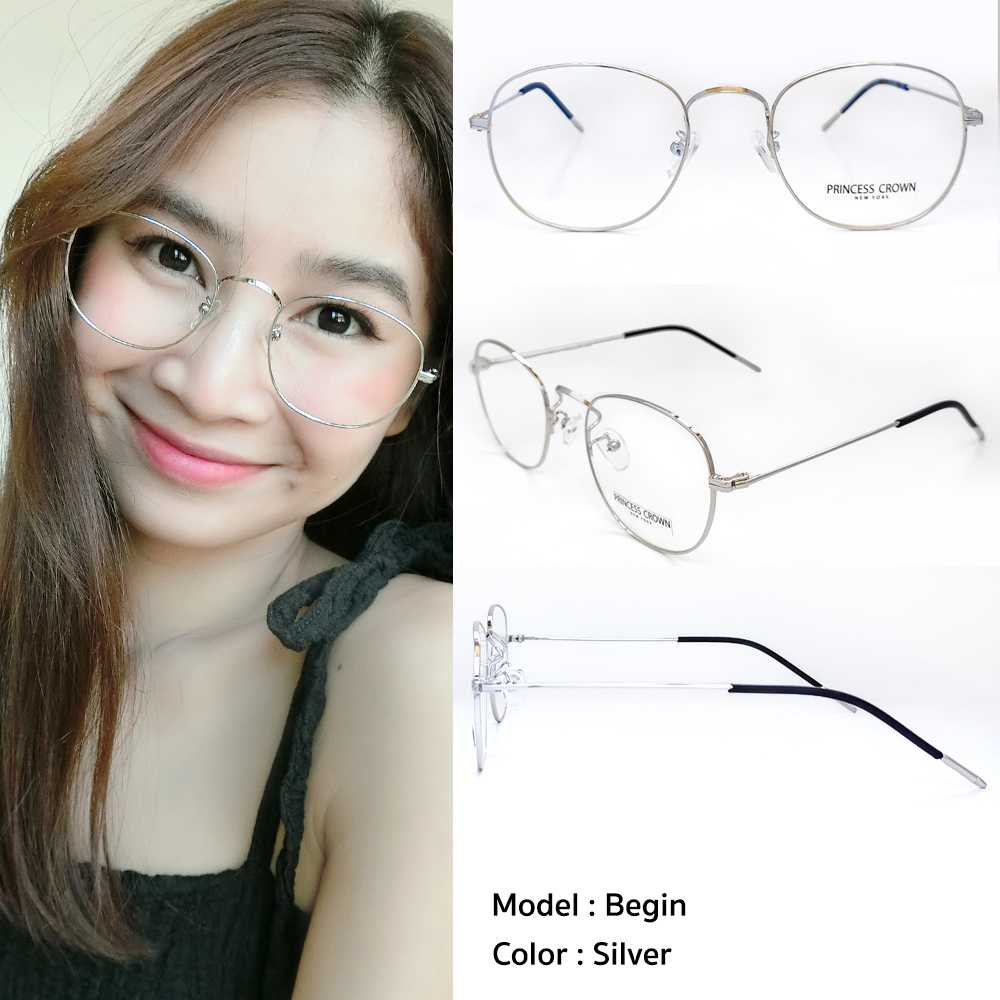 แว่นตาสำหรับผู้หญิง ยี่ห้อ Princess Crown รุ่น Begin สี Silver