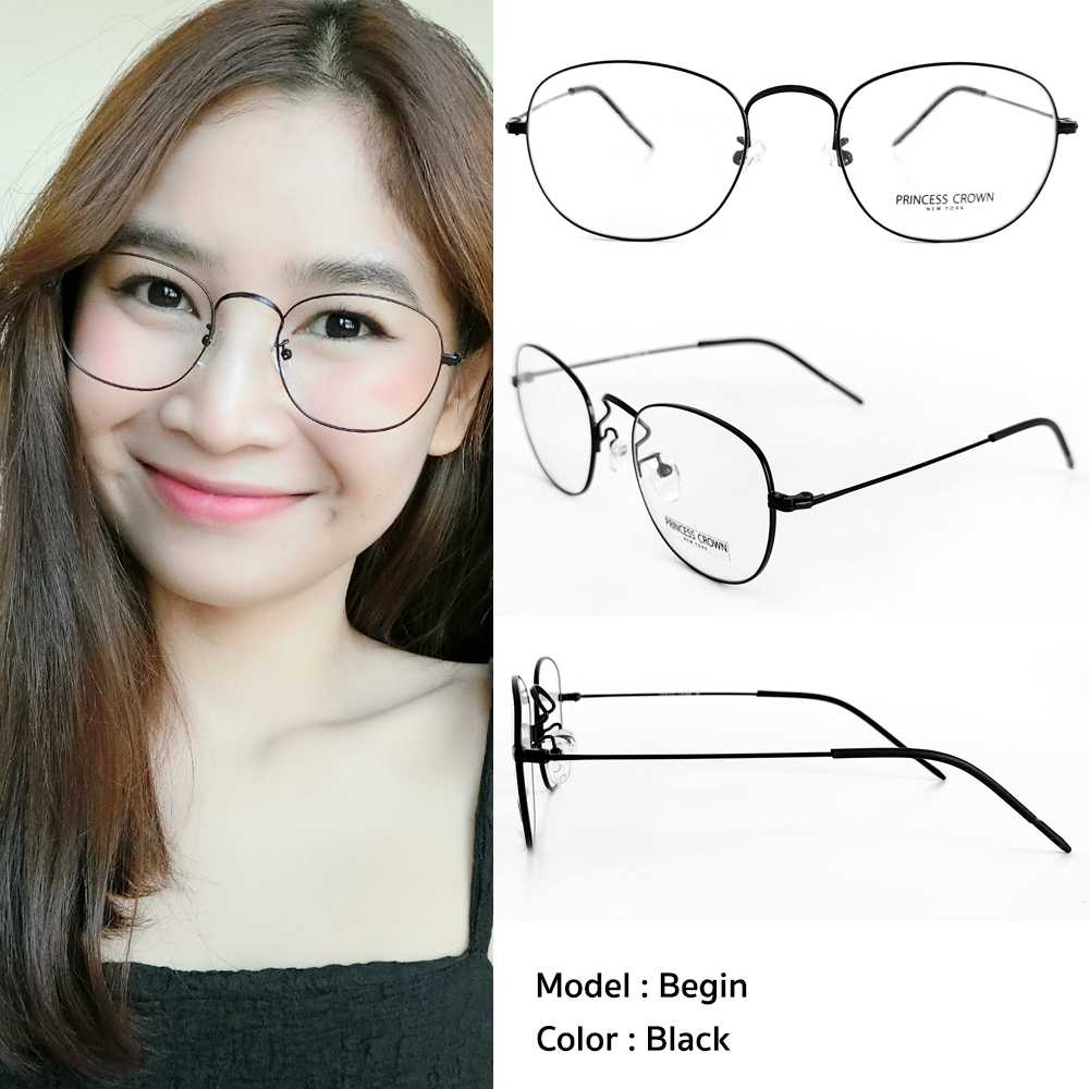 แว่นตาสำหรับผู้หญิง ยี่ห้อ Princess Crown รุ่น Begin สี Black