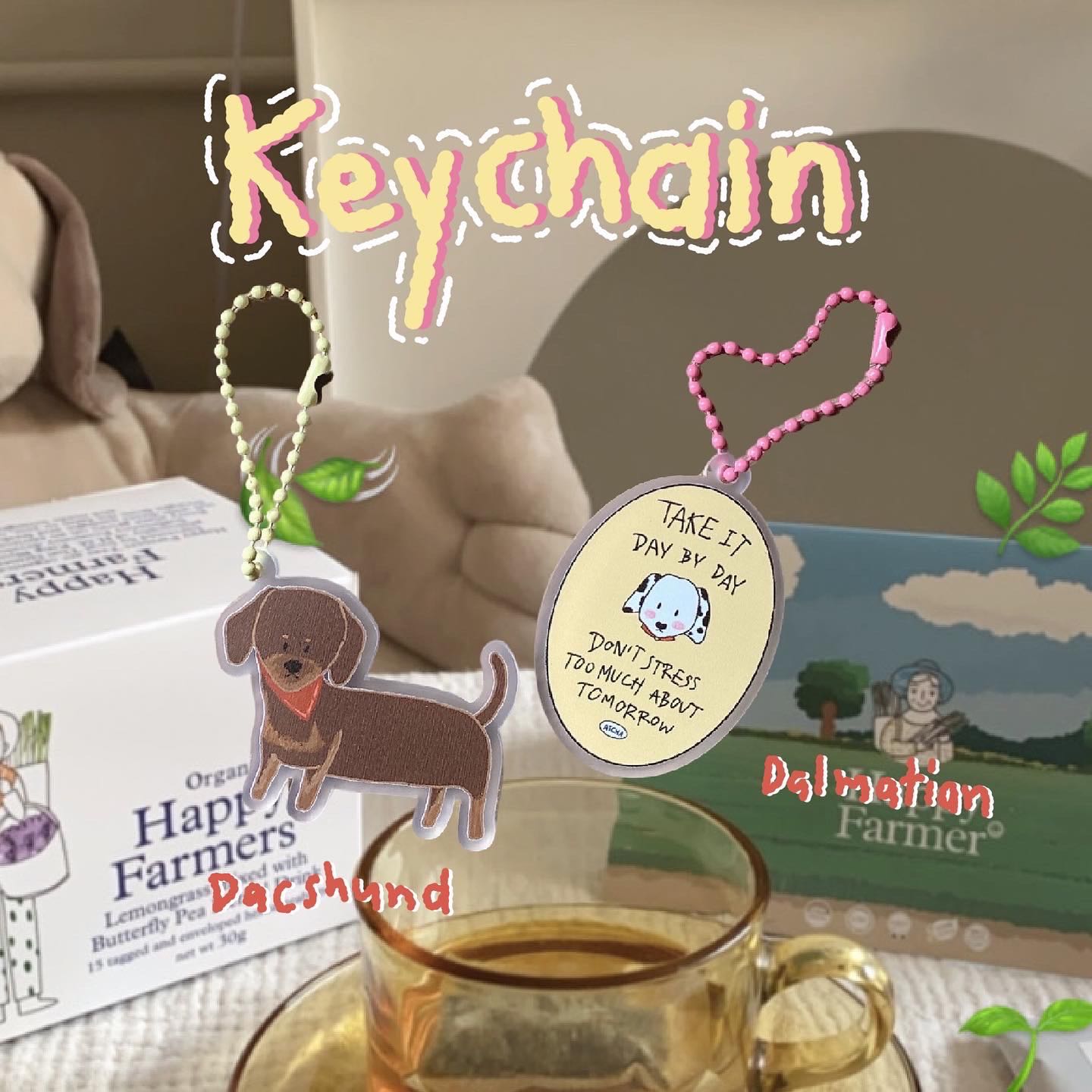 พร้อมส่ง Dog team keychain Atcha.l