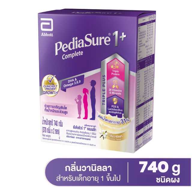 PediaSure 1+ Complete นมผงพีเดียชัวร์ 1+ คอมพลีท ขนาด 740 กรัม กลิ่นวานิลลา