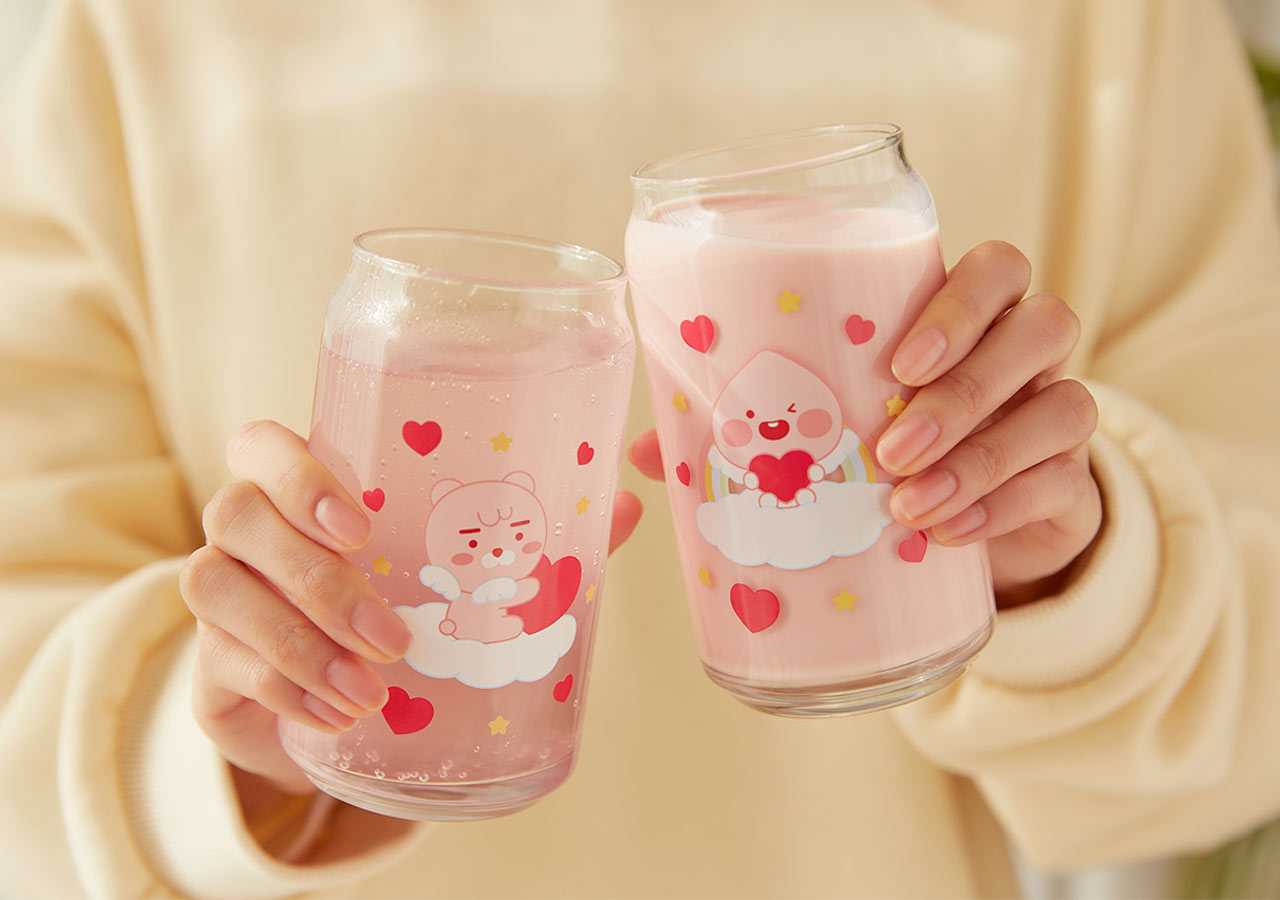 ( พร้อมส่ง ) Kakaofriends Color Changing Glass 2P Set เซทแก้วเปลี่ยนสี