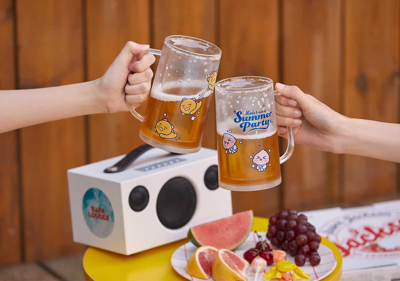 ( พร้อมส่ง ) Kakaofriends Ice Mug Ryan & Apeach แก้ว 2 ชั้น
