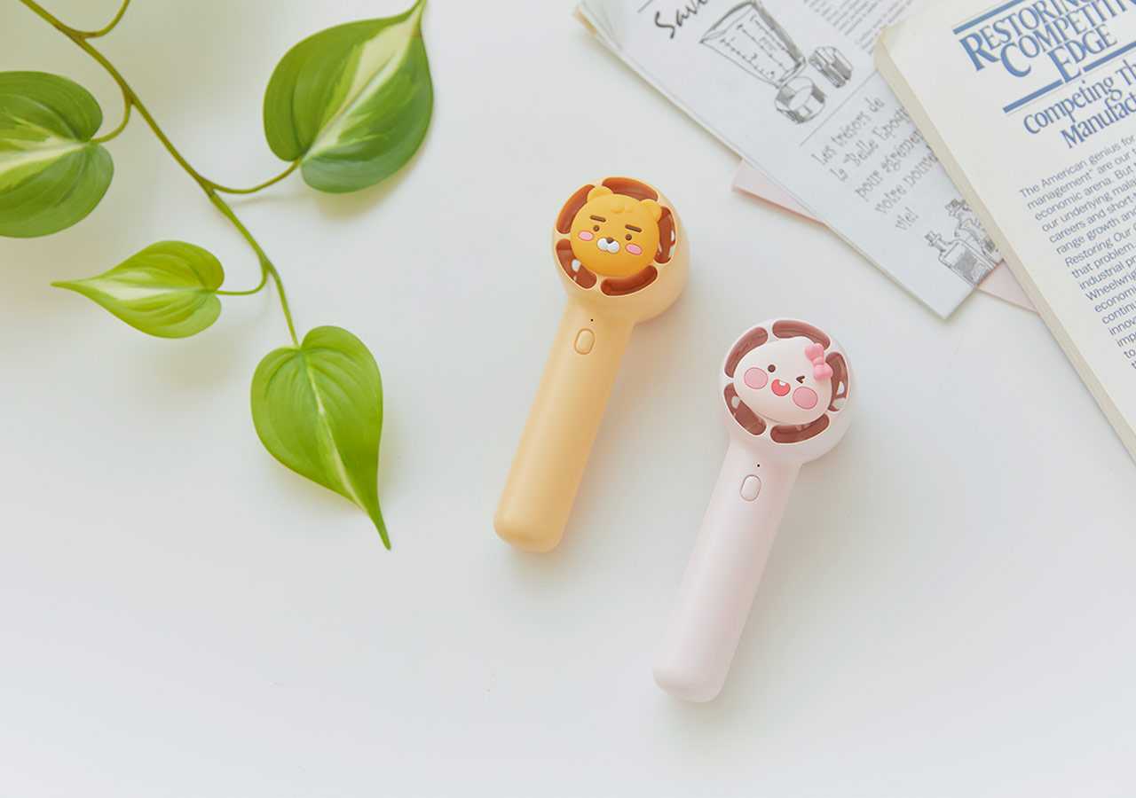 ( พร้อมส่ง ) Kakaofriends Mini Handy Fan Ryan & Apeach พัดลมไร้สาย พกพา
