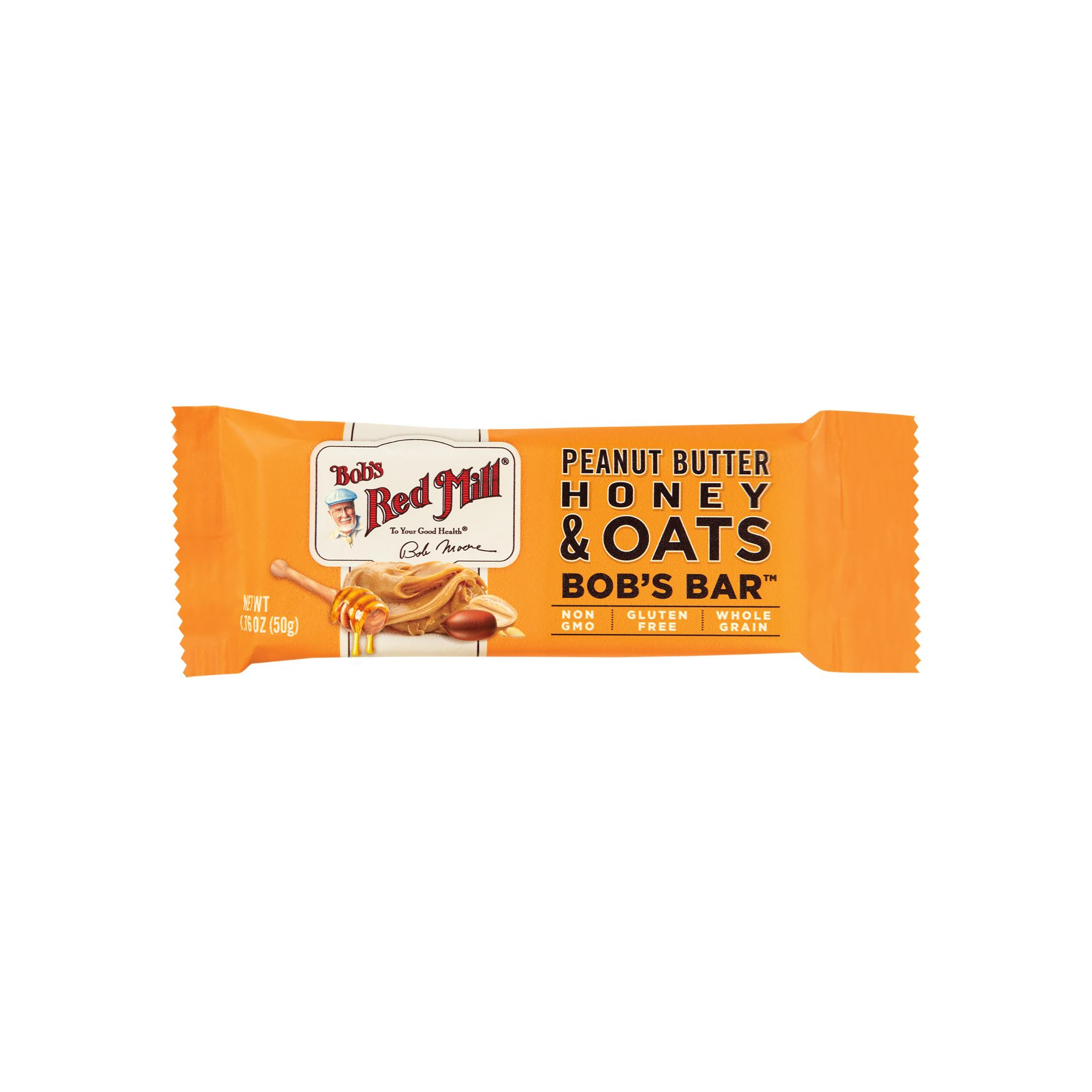 BRM Bob's Red Mill Peanut butter honey and oats bar 50g