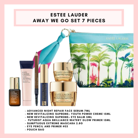 Estee Lauder away we go set 7 ชิ้น กระเป๋าฟ้า