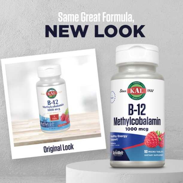 B-12  60 Micro Tablets Methylcobalamin & Adenosylcobalamin, Mixed Berry, 2,000 mcg