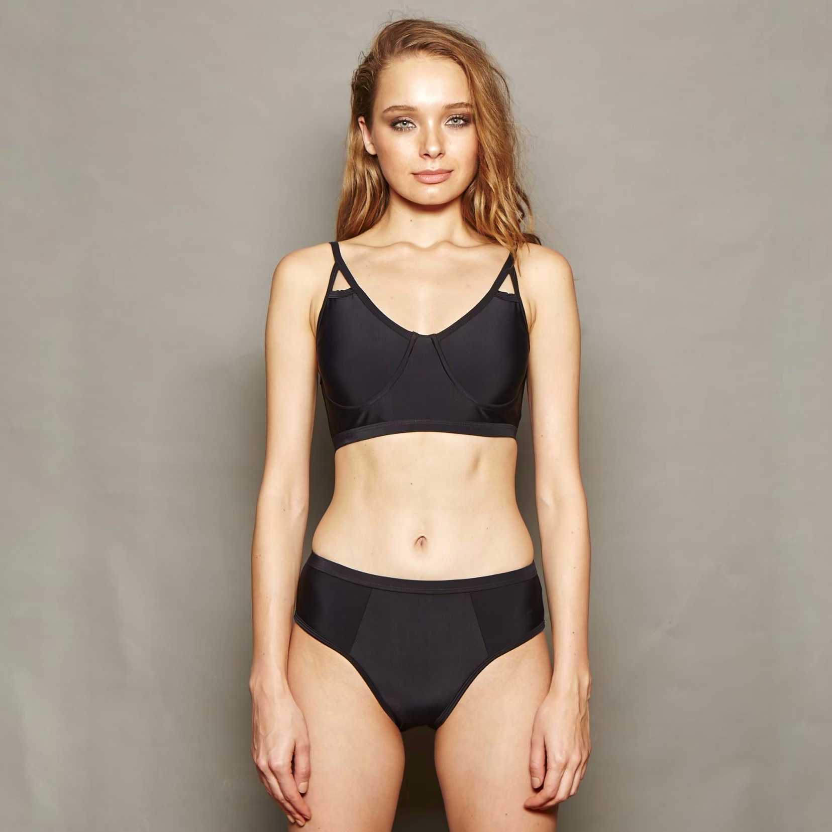 [Coralist Swimwear] ชุดว่ายน้ำ ทูพีช Pearl สี Midnight (CREX43)