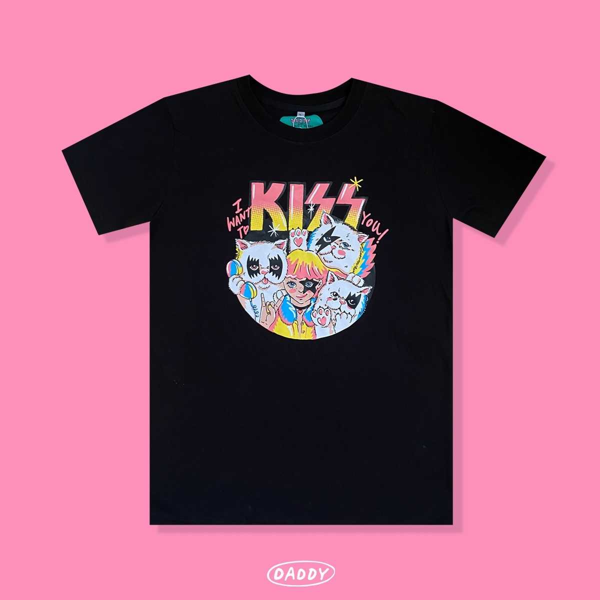 Kiss T-Shirt เสื้อยืดสีดำ ด้านหน้าสกรีนลาย สุดเท่