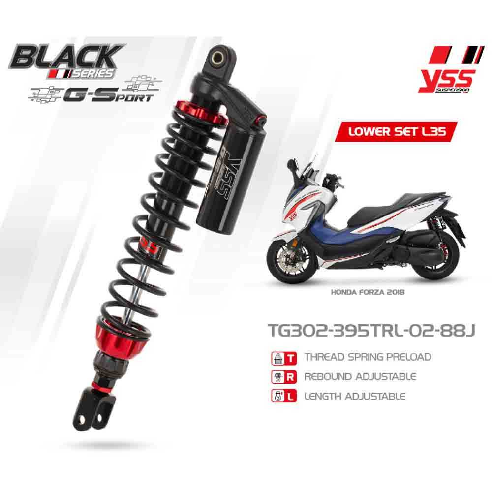 โช้คหลัง YSS รุ่น G-Sport Black Series (สีดำ) สำหรับรถ Forza, CT125, Aerox, N-max, Click, X-max, Pcx