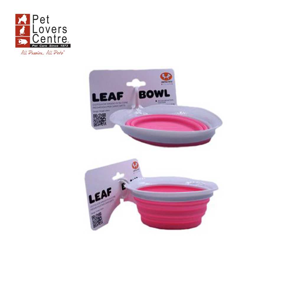 United Pets ชามใส่อาหารและน้ำสำหรับพกพา รุ่น SILICON COLLAPSIBLE LEAF BOWL