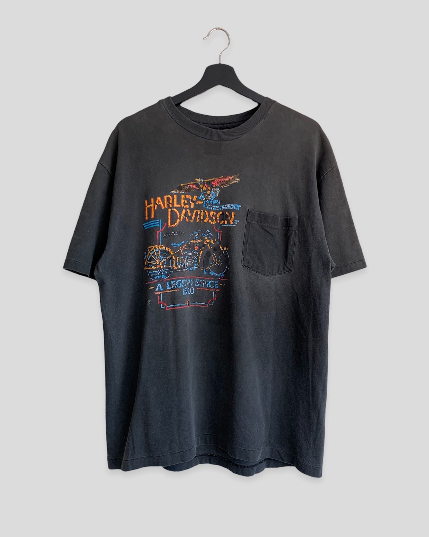 SUN FADED HARLEY DAVISON TEE - 90S
