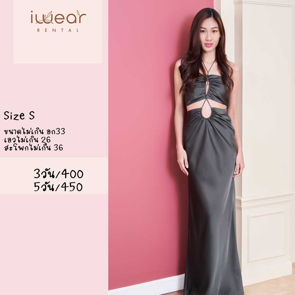 Maren Maxi DRESS สีเทา Size S Fabriqueco
