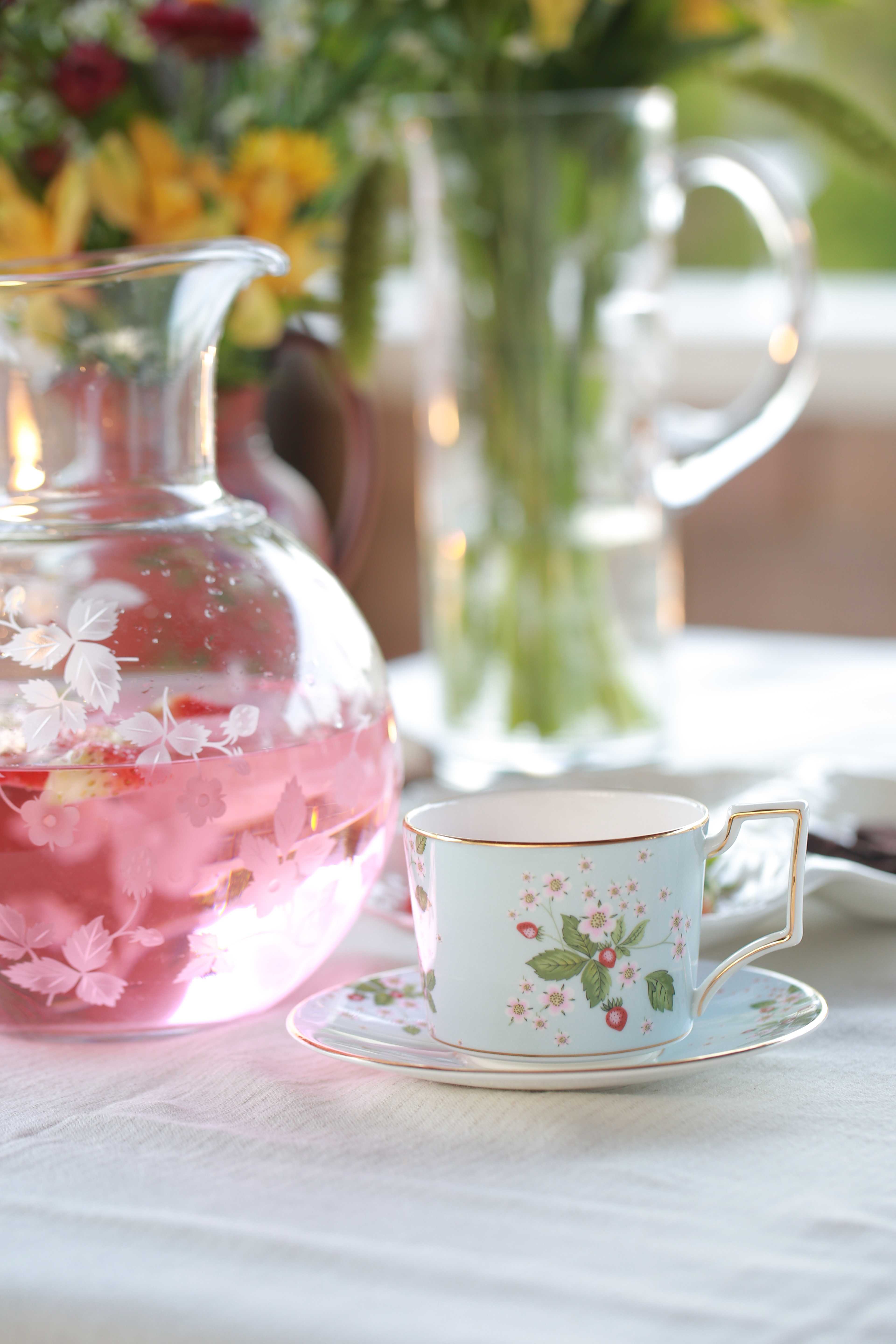 ชุดถ้วยชาพร้อมจานรอง Wedgwood Wild Strawberry Bloom Tea Cup&saucer