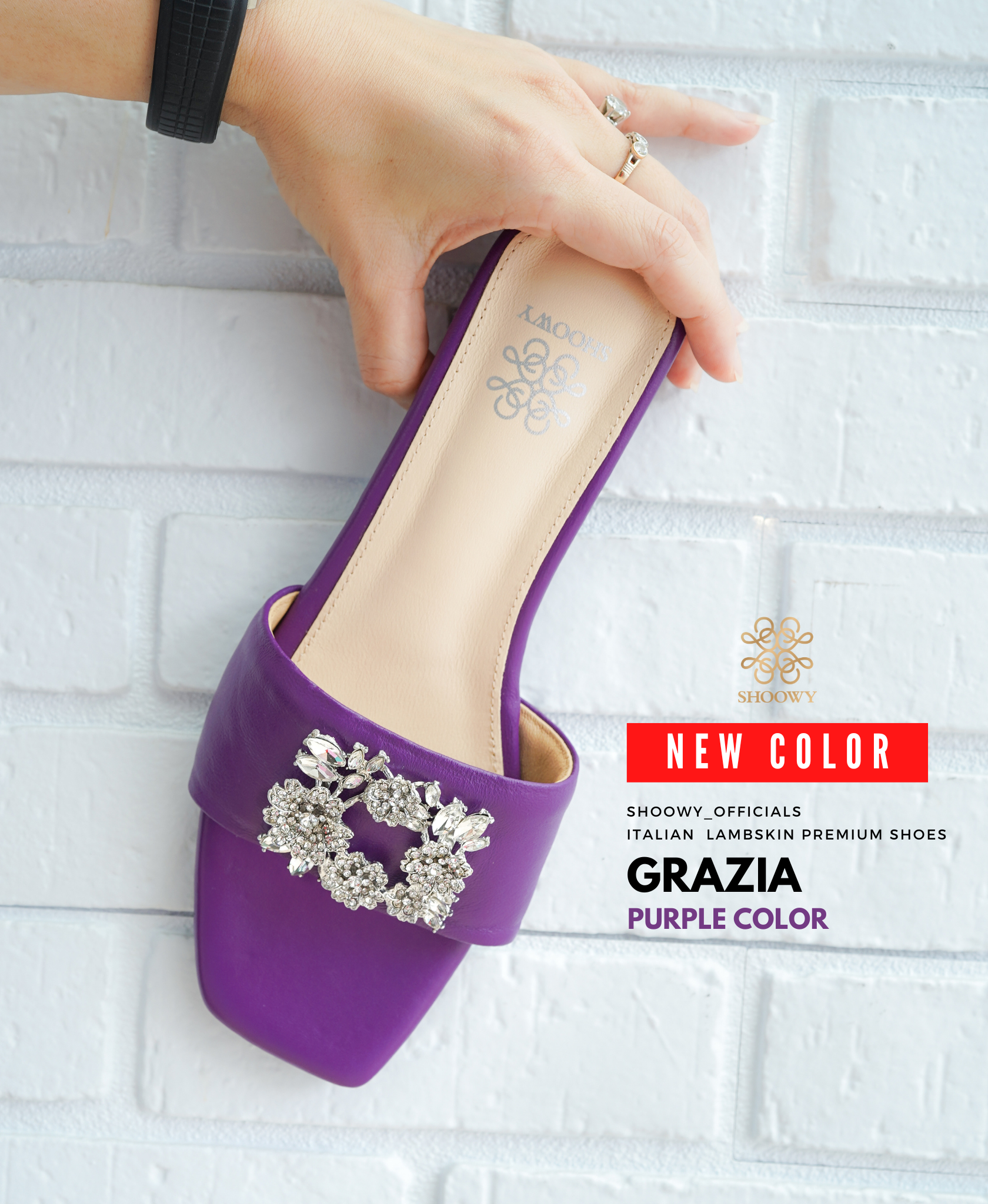 รองเท้าหนังแกะแท้รุ่น GRAZIA (ส้น 1 in)