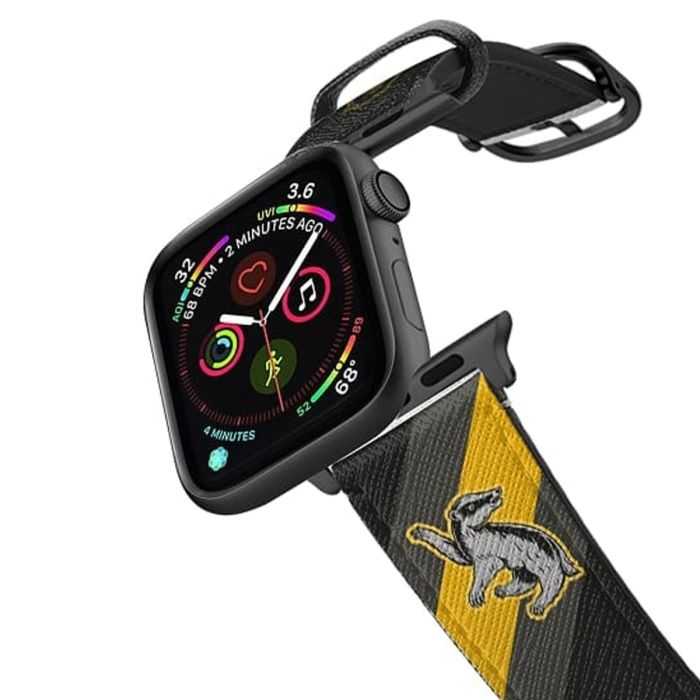 Harry Potter Leather Gray Hufflepuff Apple Watch (42mm/44mm/45mm)