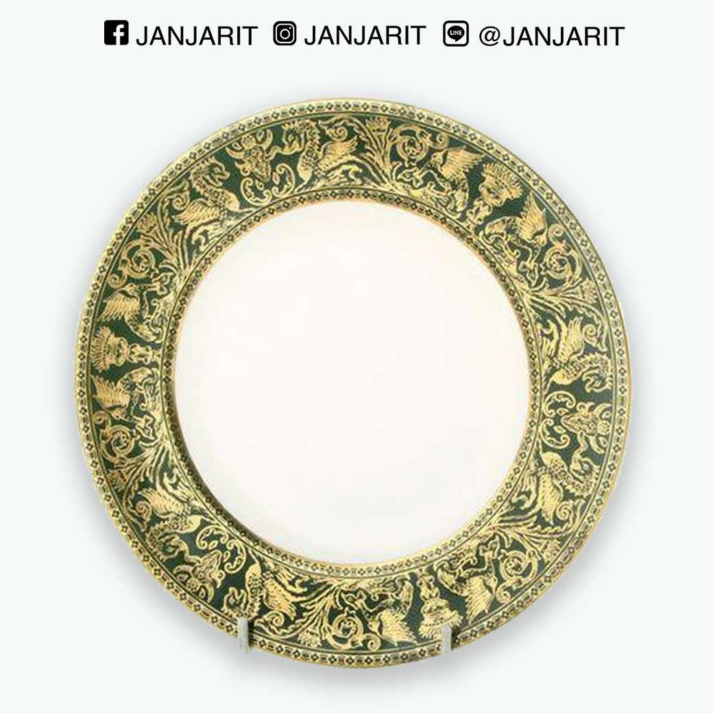 จานดินเนอร์10.75”เขียว-ทอง Wedgwood Florentine - Dinner Plate